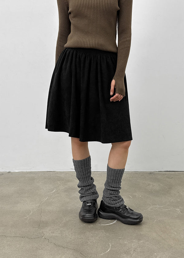 Jimk Flare Corduroy Midi Skirt