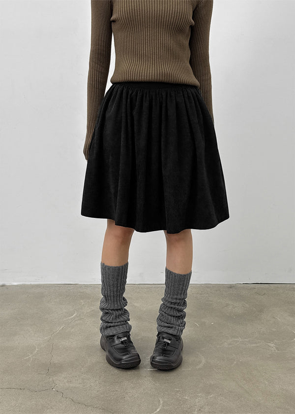 Jimk Flare Corduroy Midi Skirt