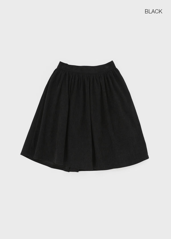 Jimk Flare Corduroy Midi Skirt