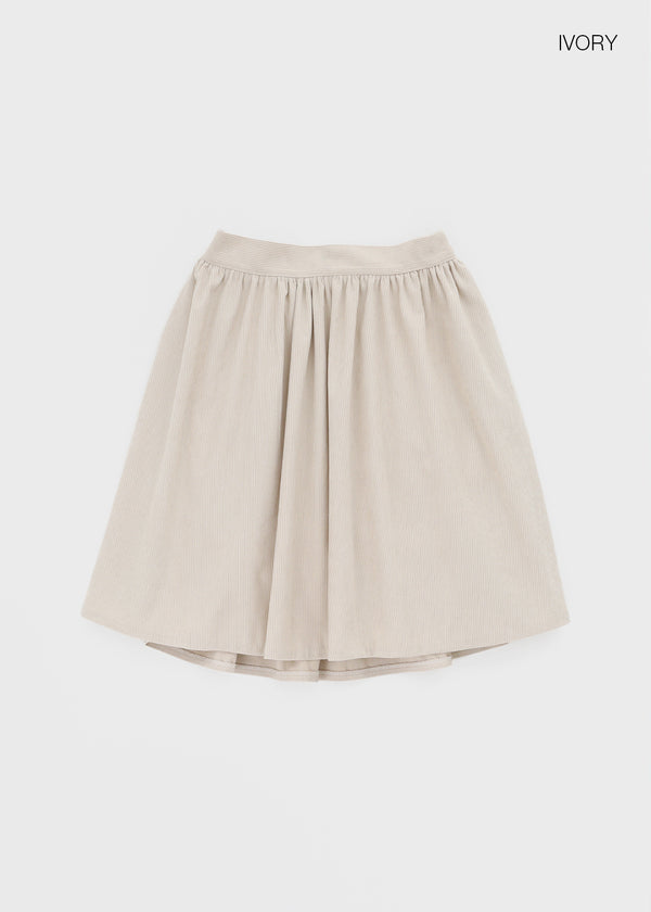 Jimk Flare Corduroy Midi Skirt