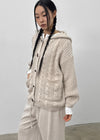 Dakun Cable Knit Hooded Cardigan
