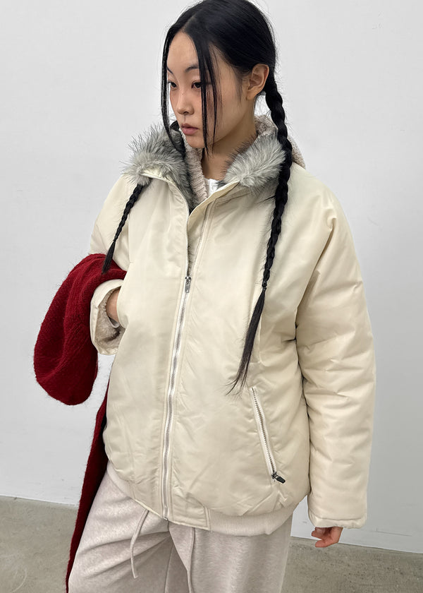 Tubular Fur Trimming Dumb Down Jumper (3 Oz)