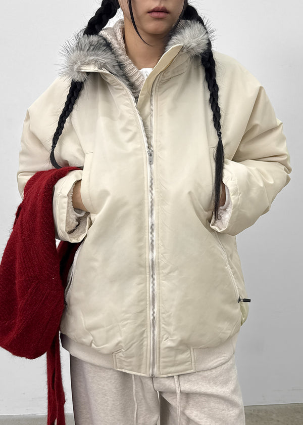 Tubular Fur Trimming Dumb Down Jumper (3 Oz)