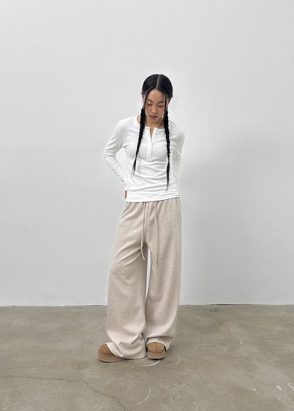 Tilki Bonded Fleece Soft Wide Banding Pants