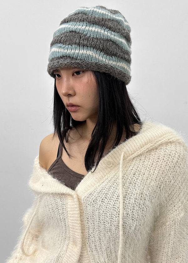 Delph Wave Three-tone Wool Knit Beanie