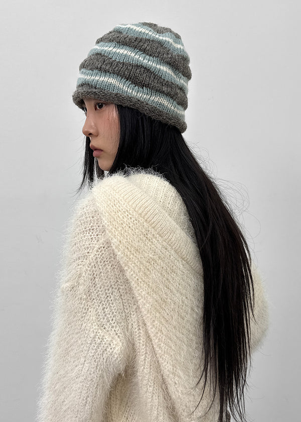 Delph Wave Three-tone Wool Knit Beanie