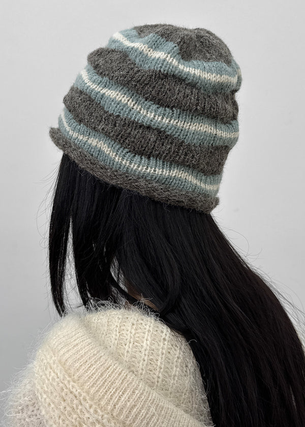 Delph Wave Three-tone Wool Knit Beanie