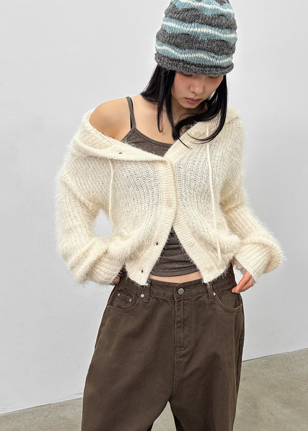 Bune Boucle Knit Hooded Cardigan