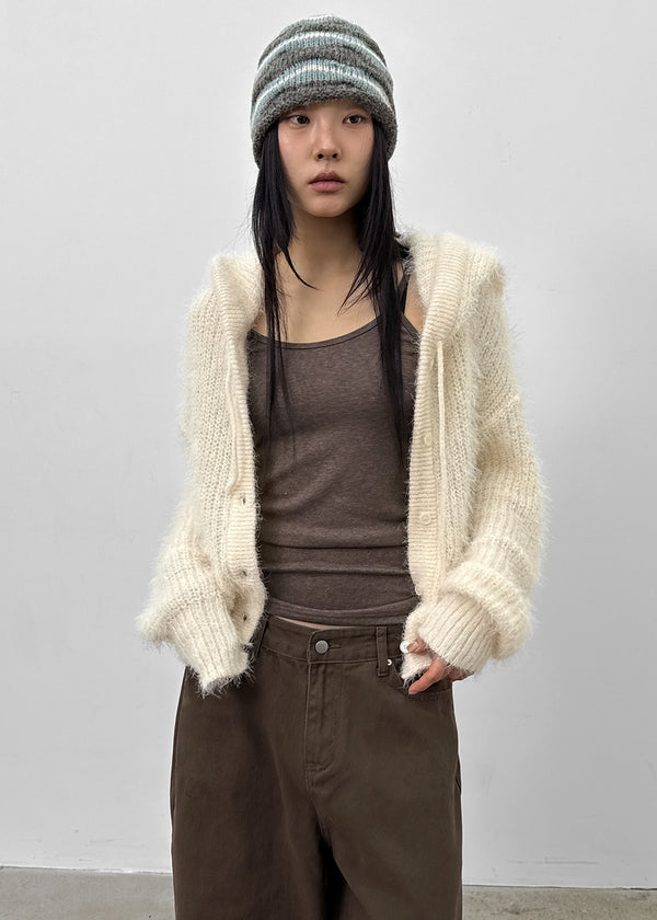 Bune Boucle Knit Hooded Cardigan