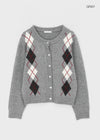 Plinilo Argyle Wool Knit Cardigan