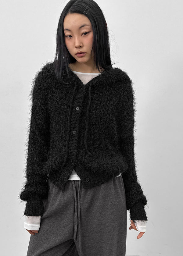 Bune Boucle Knit Hooded Cardigan