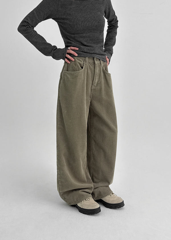 Mesmin Back Pocket Corduroy Cotton Pants