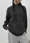 (UNISEX) Podo Bocashi Pocket Henley Neck Knit