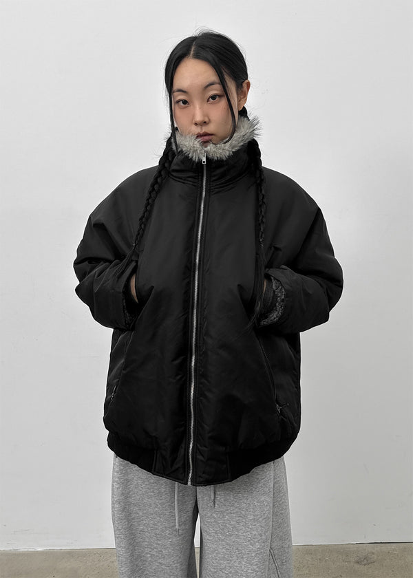 Tubular Fur Trimming Dumb Down Jumper (3 Oz)