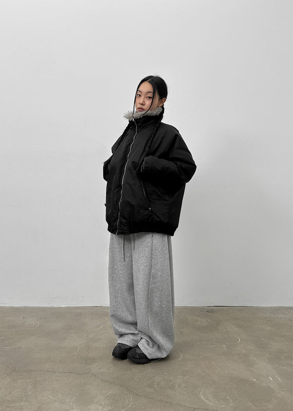 Tubular Fur Trimming Dumb Down Jumper (3 Oz)