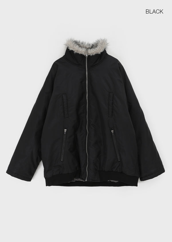 Tubular Fur Trimming Dumb Down Jumper (3 Oz)