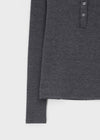 Reden Basic Henley Neck Brushed Long Sleeve T-shirt