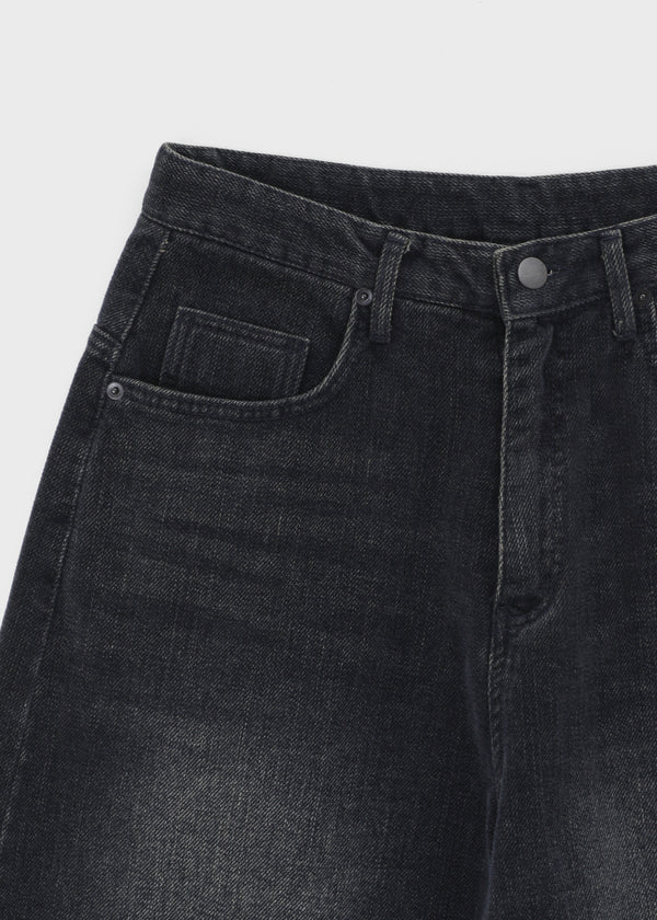 Netk Wash Wide Fleece Denim Pants