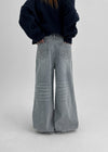 Bevan Raised Fleece Wide Denim Pants