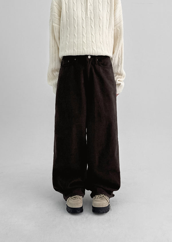 Non-tem Velvet Fleece Straight Cotton Pants
