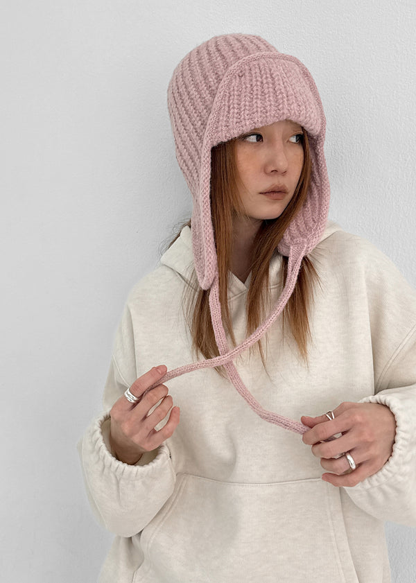 Turamma Trooper Strap Wool Knit Beanie