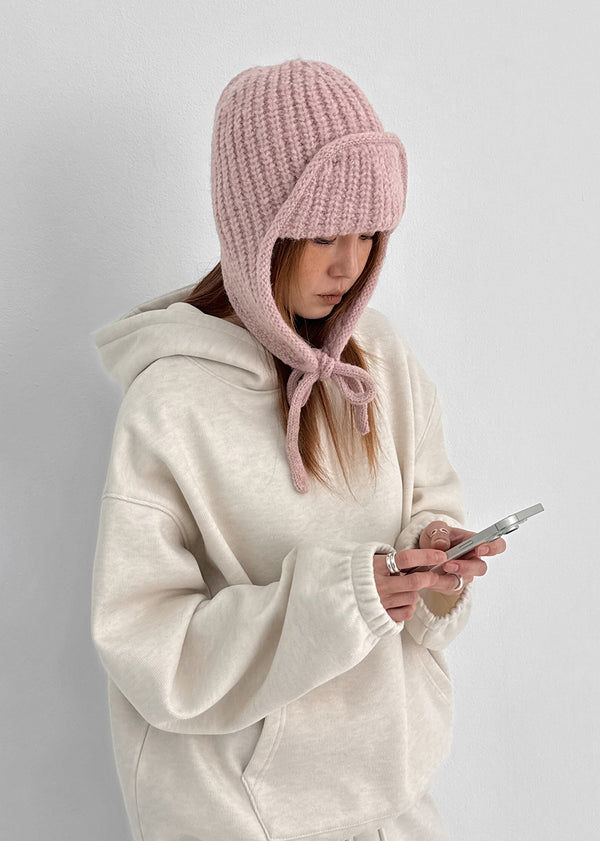 Turamma Trooper Strap Wool Knit Beanie