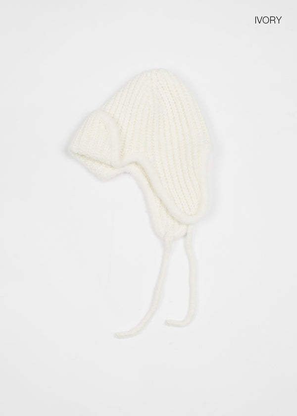 Turamma Trooper Strap Wool Knit Beanie