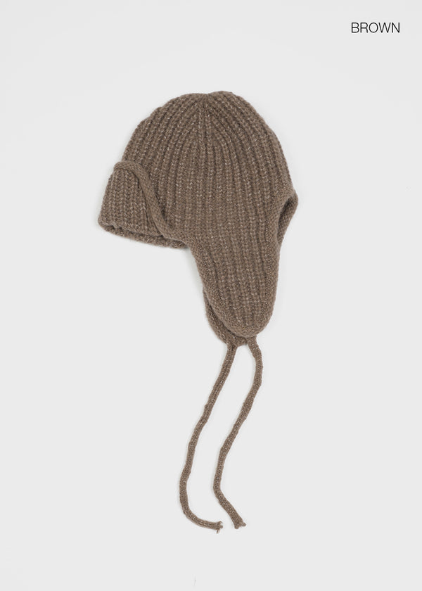 Turamma Trooper Strap Wool Knit Beanie