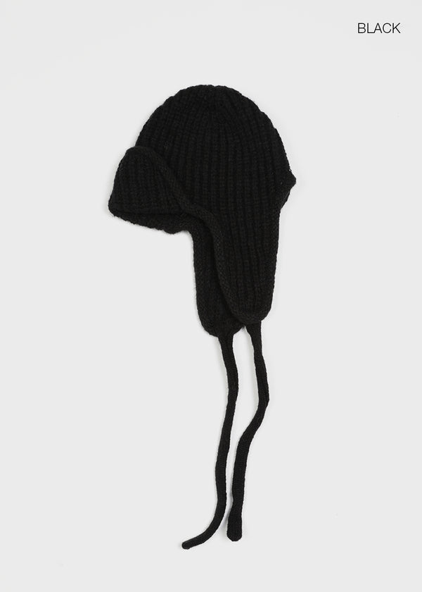 Turamma Trooper Strap Wool Knit Beanie