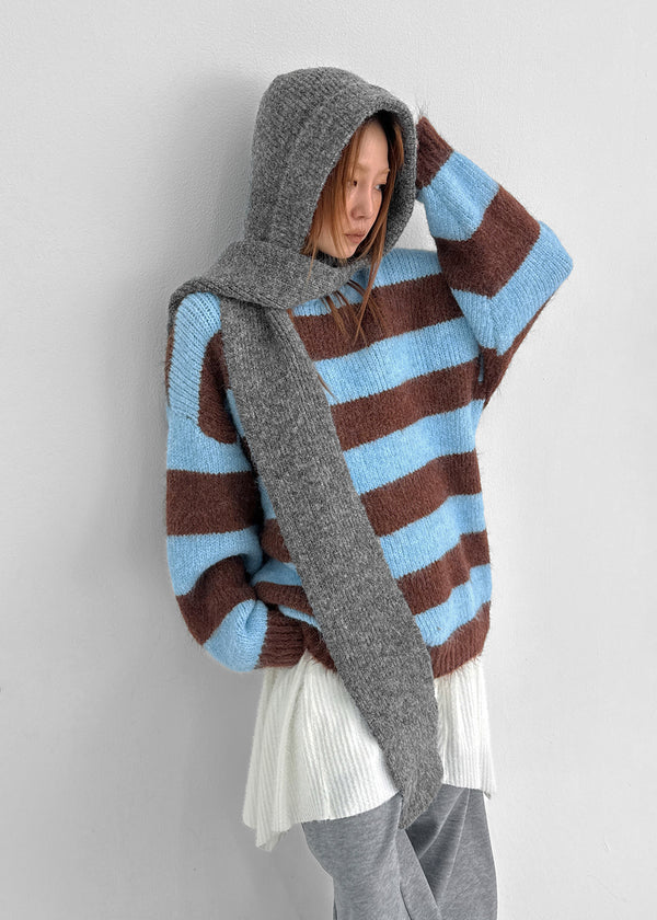 Mite Stripe Loose Fit Wool Knit