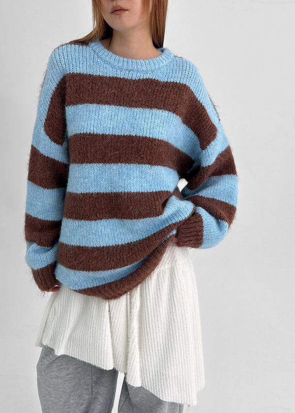 Mite Stripe Loose Fit Wool Knit