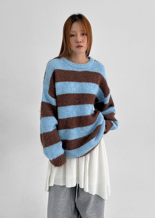 Mite Stripe Loose Fit Wool Knit
