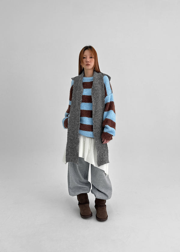 Mite Stripe Loose Fit Wool Knit