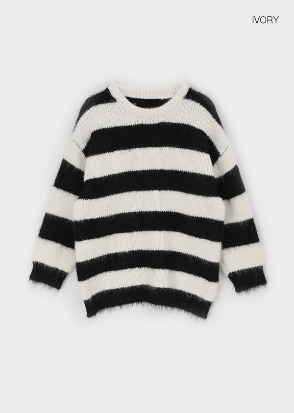 Mite Stripe Loose Fit Wool Knit