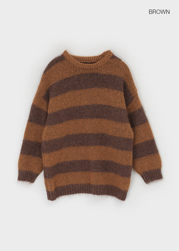 Mite Stripe Loose Fit Wool Knit