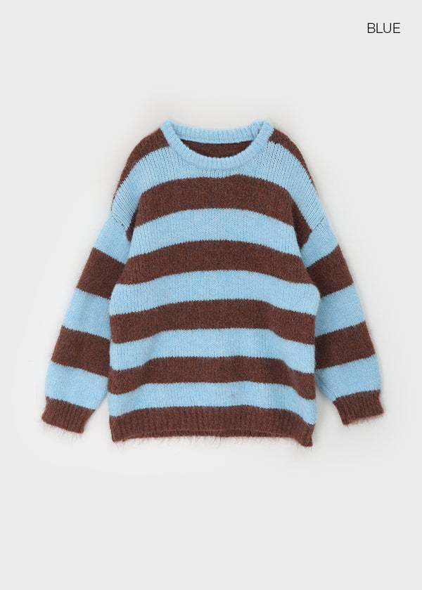 Mite Stripe Loose Fit Wool Knit