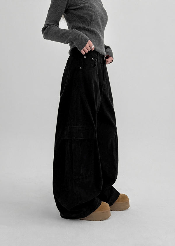 (UNISEX) Plefit Wide Balloon Cargo Pants