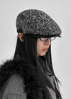 Hopten Mixed-color Bouclé Leather Hunting Cap
