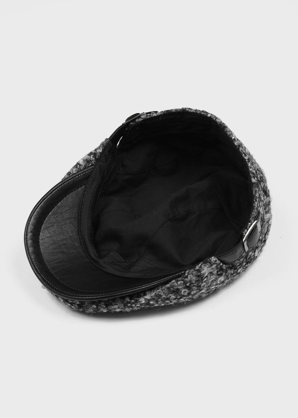 Hopten Mixed-color Bouclé Leather Hunting Cap