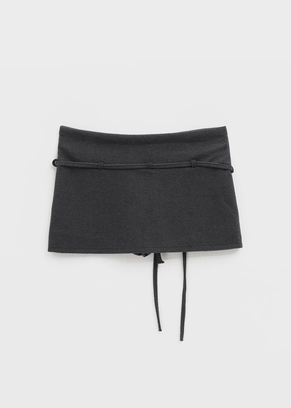 Pongne Strap Fleece Banding Mini Skirt