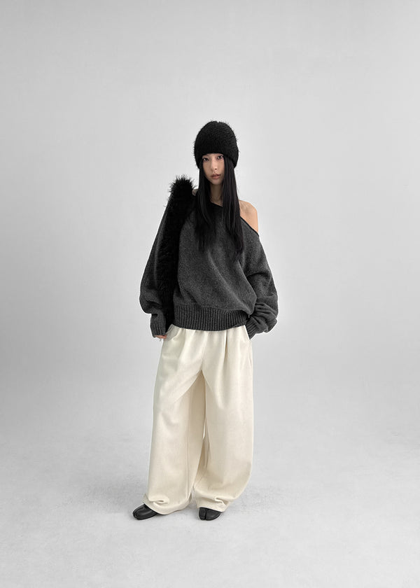Poenat Wool Off-shoulder Knit