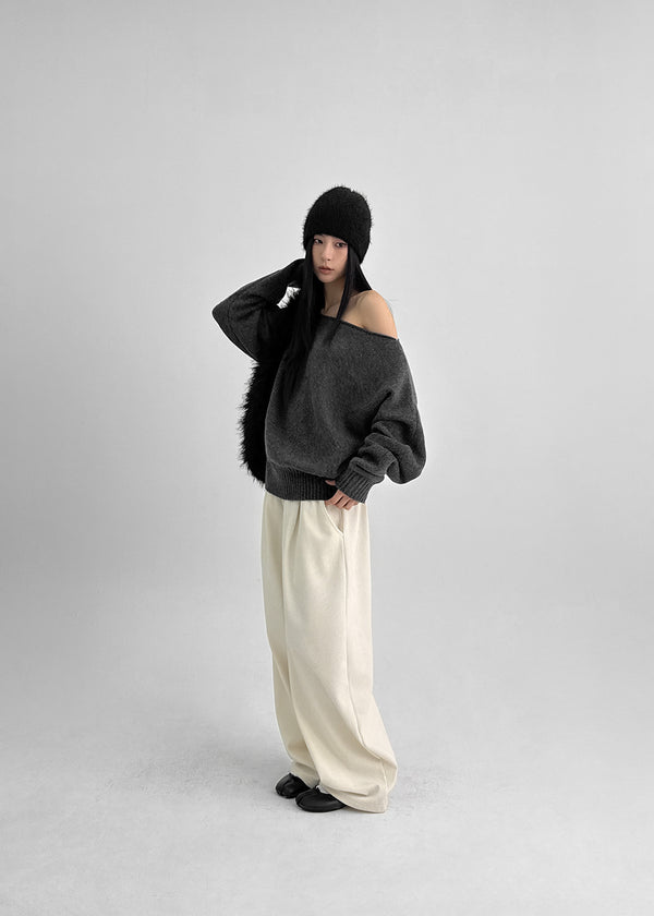 Poenat Wool Off-shoulder Knit