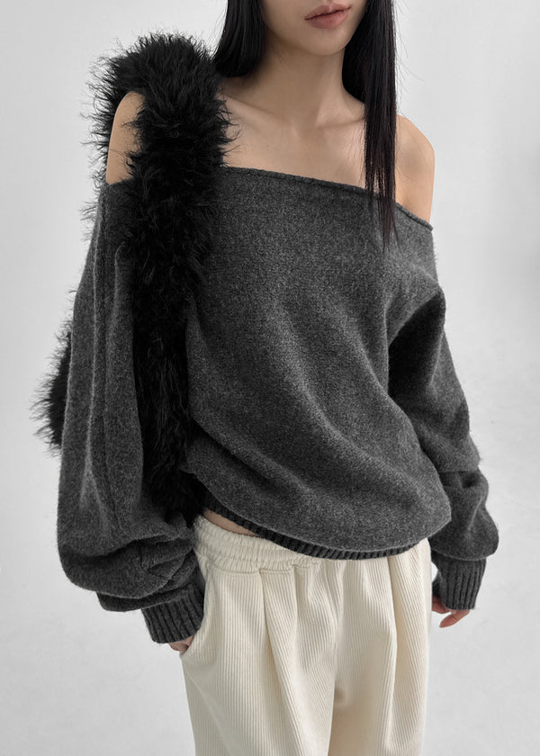 Poenat Wool Off-shoulder Knit