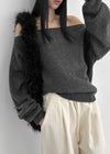 Poenat Wool Off-shoulder Knit