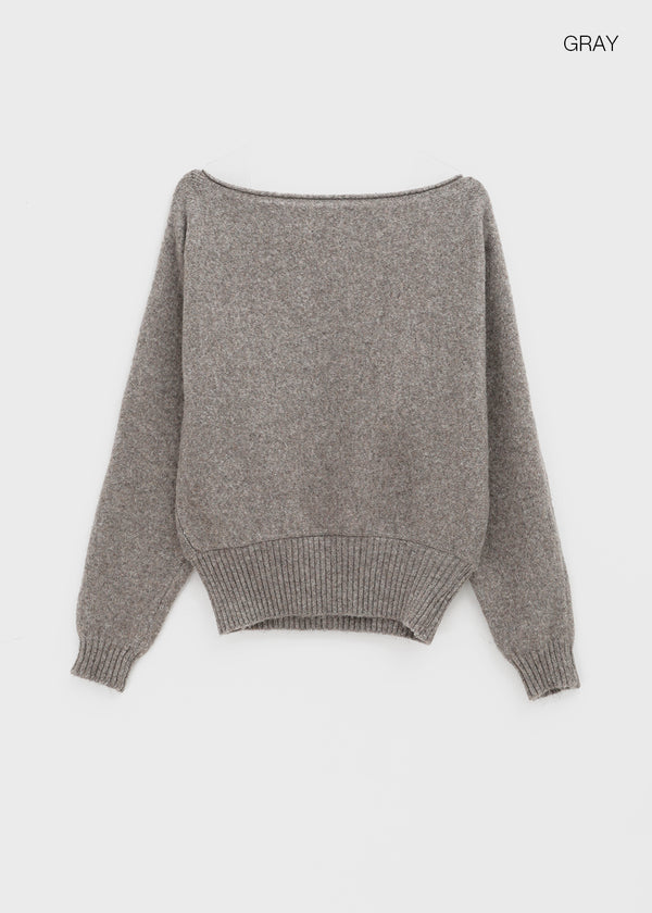Poenat Wool Off-shoulder Knit