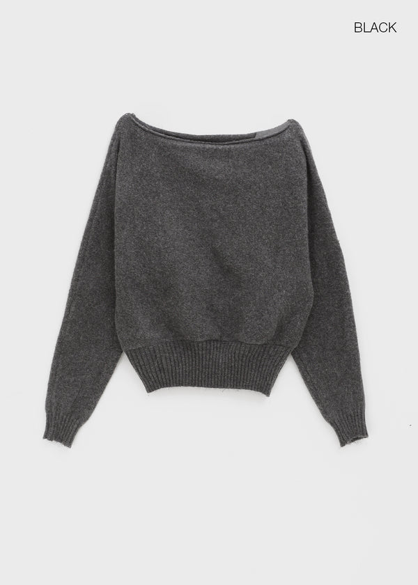 Poenat Wool Off-shoulder Knit