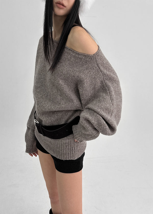 Poenat Wool Off-shoulder Knit