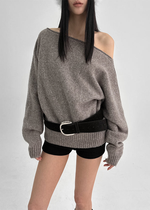Poenat Wool Off-shoulder Knit