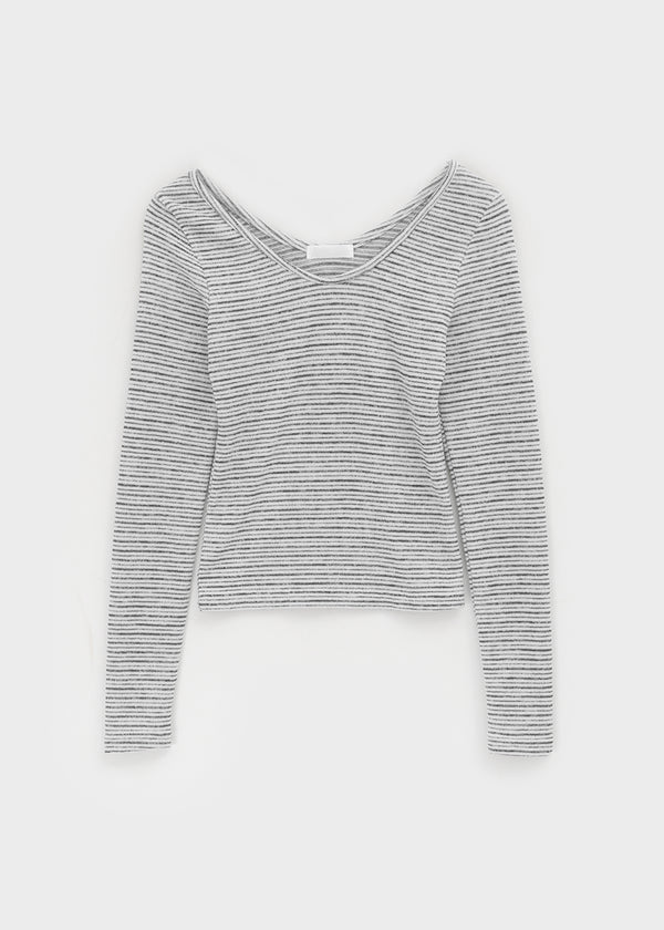 Ritemine SET - Stripe long-sleeved T-shirt, fleece sleeveless