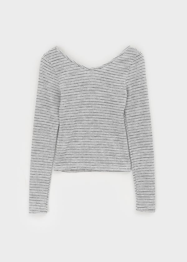 Ritemine SET - Stripe long-sleeved T-shirt, fleece sleeveless